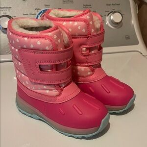 Carter's Pink Heart Kids Snow Boots with Faux Fur